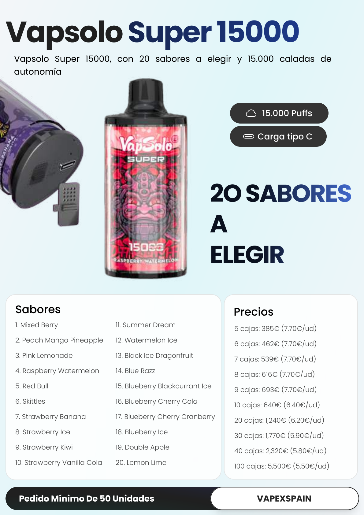 Ficha Vapsolo Super 15000