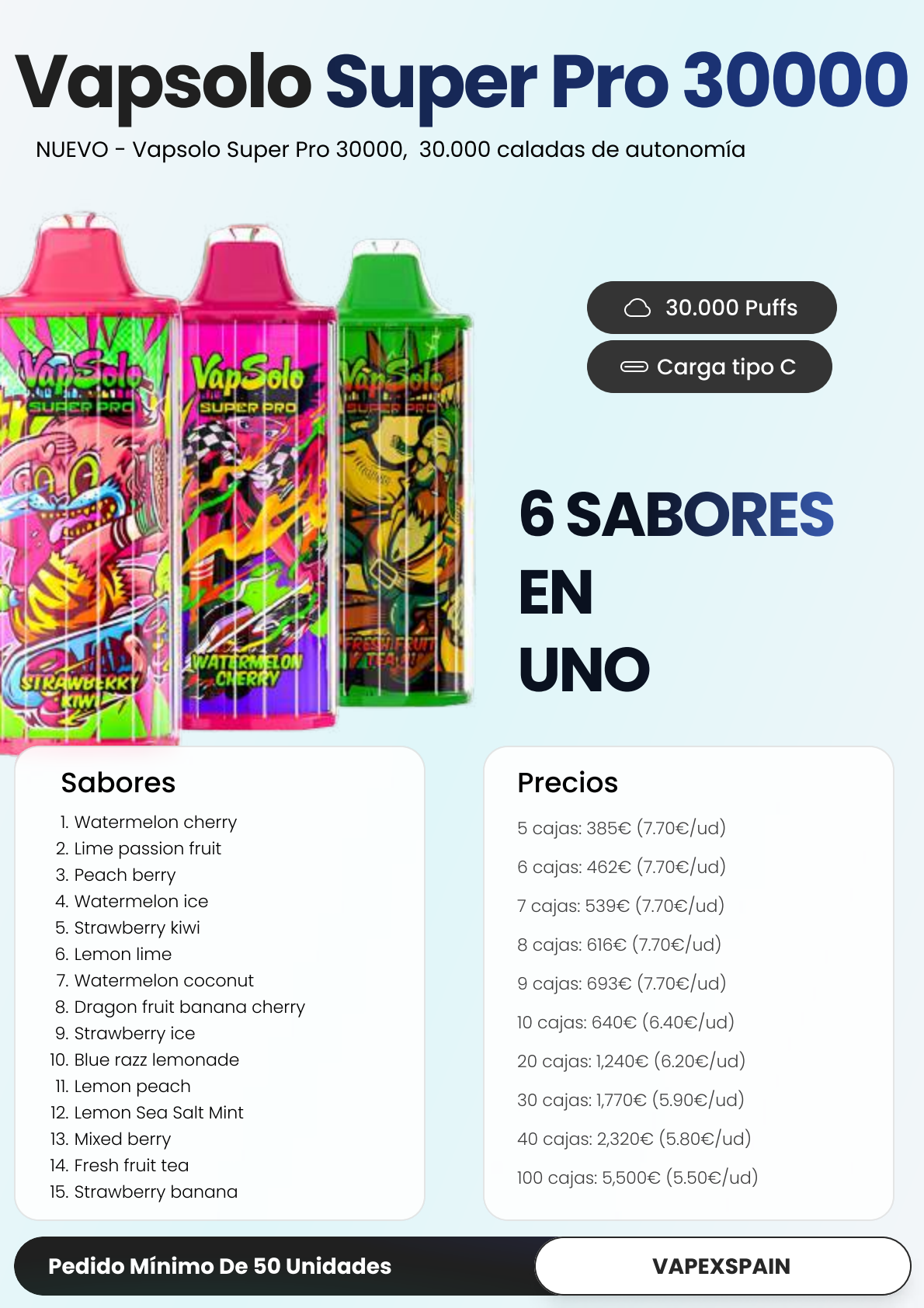 Ficha Vapsolo Super Pro 30000