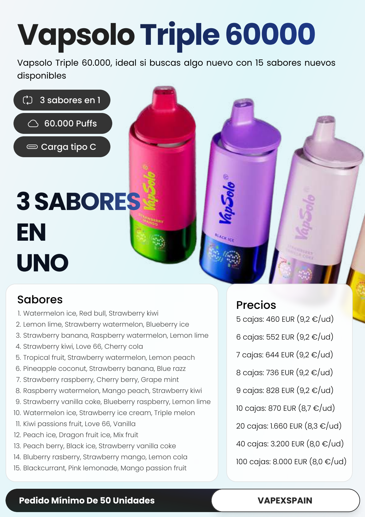 Ficha Vapsolo Triple 60000