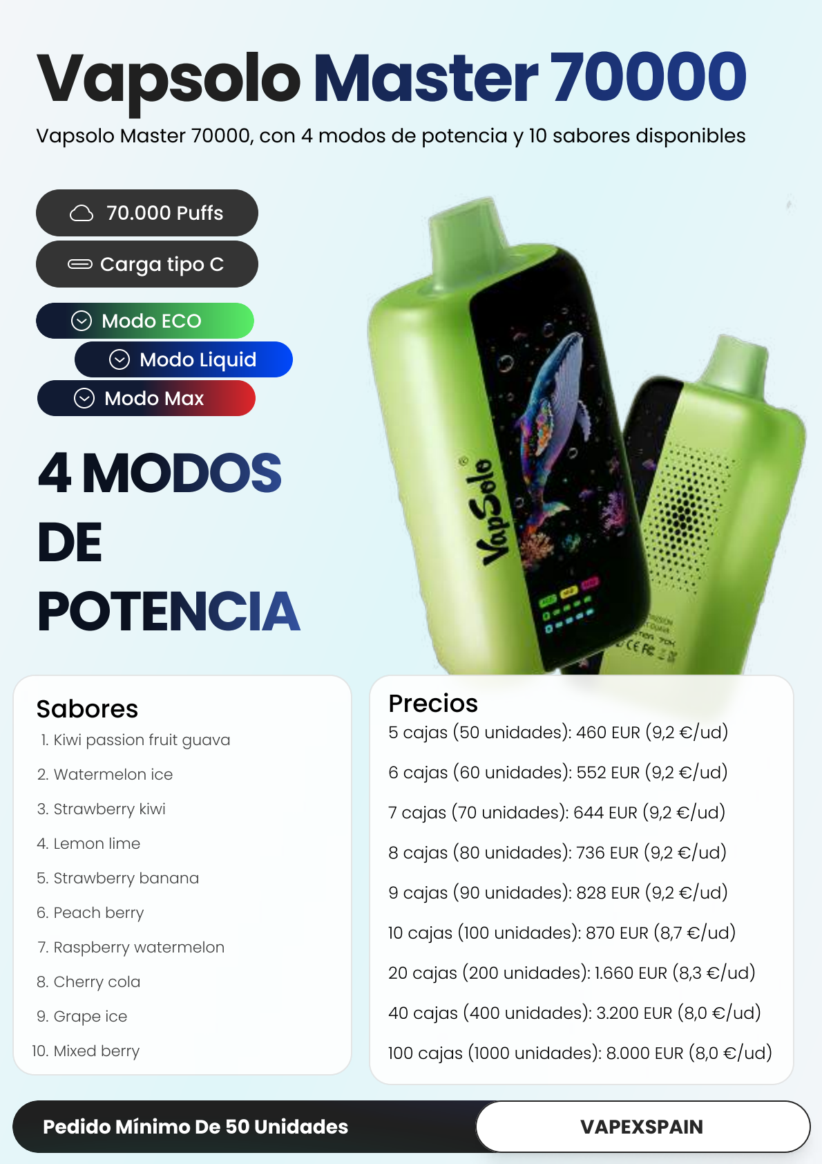 Ficha Vapsolo Master 70000